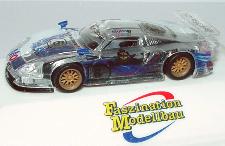 Foto 1:87 Porsche 911 GT1 Mobil 1, Warsteiner Nr.6 (halbtransparent) Faszination Modellbau, 10.-12. März 2000 Trumpeter 4019p