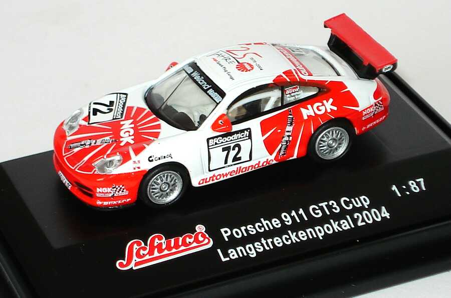 Foto 1:87 Porsche 911 GT3 Cup (996) Langstreckenpokal 2004 NGK, Weiland Nr.72, Weiland/Bugs Bunny (Yerna) Schuco 25012