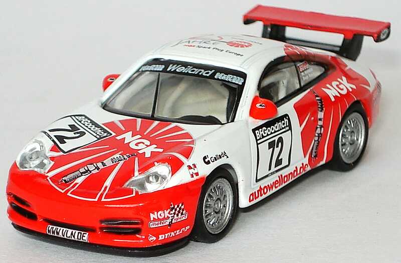 Foto 1:87 Porsche 911 GT3 Cup (996) Langstreckenpokal 2004 NGK, Weiland Nr.72, Weiland/Bugs Bunny (Yerna) Schuco 25012