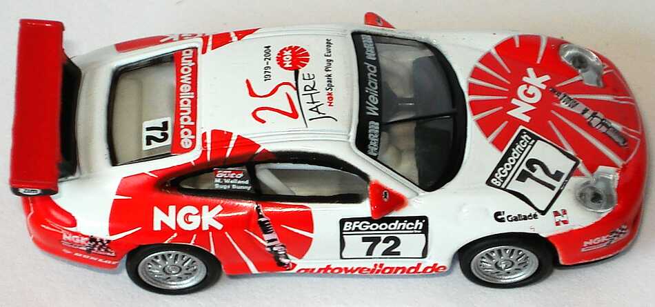 Foto 1:87 Porsche 911 GT3 Cup (996) Langstreckenpokal 2004 NGK, Weiland Nr.72, Weiland/Bugs Bunny (Yerna) Schuco 25012