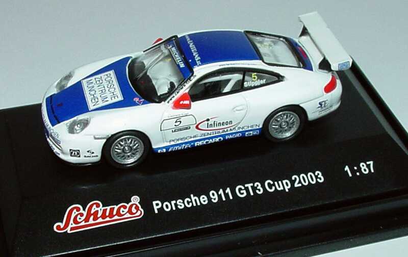Foto 1:87 Porsche 911 GT3 Cup (996) PCC 2003 Farnbacher Racing, Porsche Zentrum München Nr.5, Frank Stippler Schuco 21836