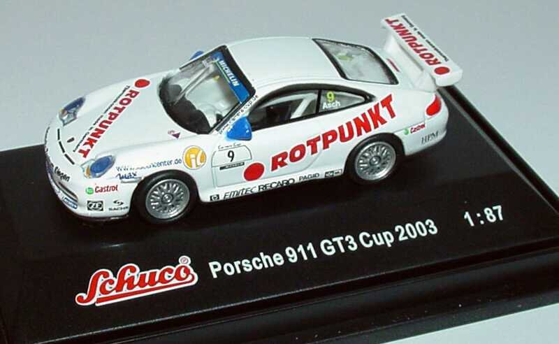Foto 1:87 Porsche 911 GT3 Cup (996) PCC 2003 Land Motorsport, Rotpunkt Nr.9, Roland Asch Schuco 21831