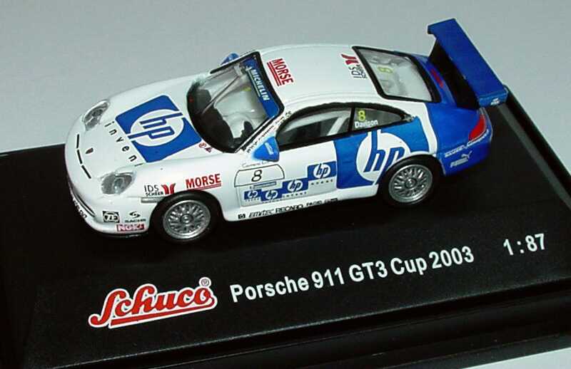Foto 1:87 Porsche 911 GT3 Cup (996) PCC 2003 Porsche Zentrum Koblenz, HP invent Nr.8, Davison Schuco 21834