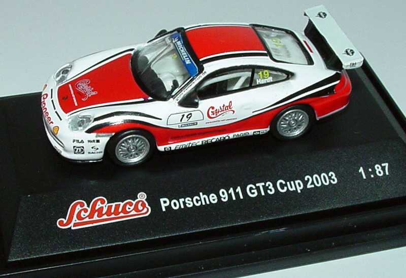 Foto 1:87 Porsche 911 GT3 Cup (996) PCC 2003 Schnabl Engineering, Crystal Nr.19, Jörg Hardt Schuco 21830