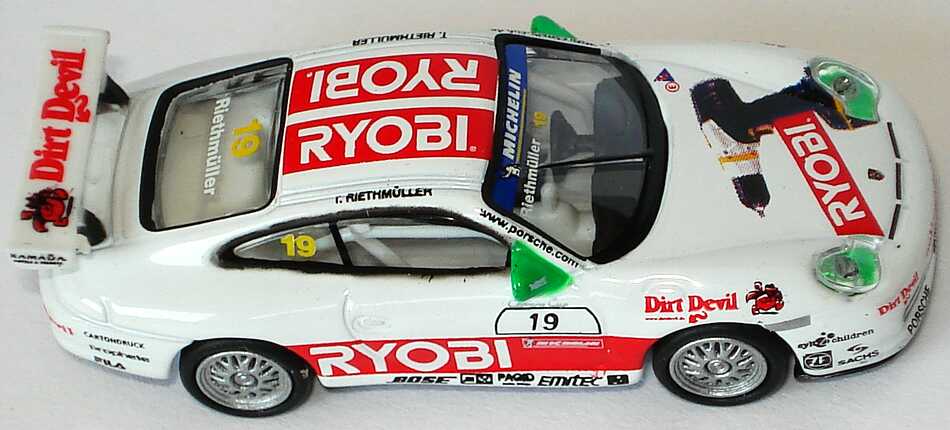 Foto 1:87 Porsche 911 GT3 Cup (996) PCC 2004 Schnabl Engineering, Ryobi, Dirt Devil Nr.19, Riethmüller Schuco 21946