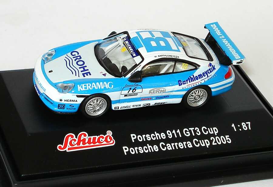 Foto 1:87 Porsche 911 GT3 Cup (996) PCC 2005 Bergmann & Franz, Grohe Nr.16, Bartholomeyczik Schuco 25023
