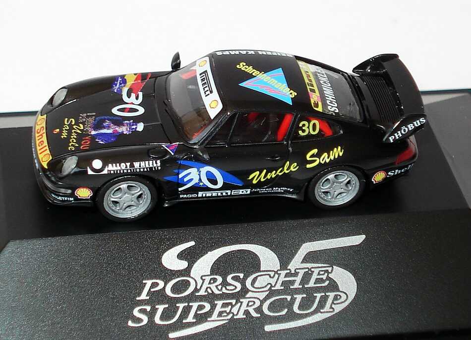 Foto 1:87 Porsche 911 RS Clubsport 993 PSC 1995 tolimit Uncle Sam Nr.30 Frank Schmickler - herpa 036719