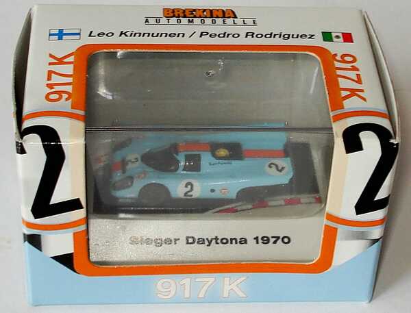 Foto 1:87 Porsche 917 K Daytona 1970 Gulf-Porsche Nr.2, Kinnunen / Rodriguez (Siegerfahrzeug) Brekina 16007