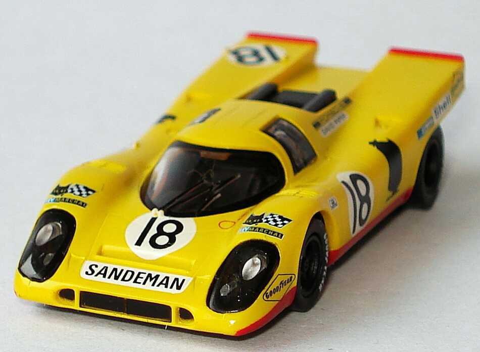 Foto 1:87 Porsche 917 K Set-Packung David Piper und seine Porsche 917 K (3x 917 K, grün + rot Nr.59 + gelb Nr.18) Brekina 16099
