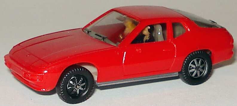 Foto 1:87 Porsche 924 tomatenrot, Bodenplatte grau (mit Insassen) herpa 2002