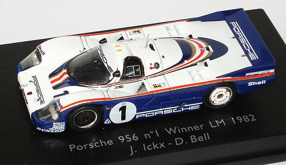 Foto 1:87 Porsche 956 LeMans 1982 Porsche, Rothmans Nr.1, Ickx / Bell (Siegerfahrzeug) Spark 87S018
