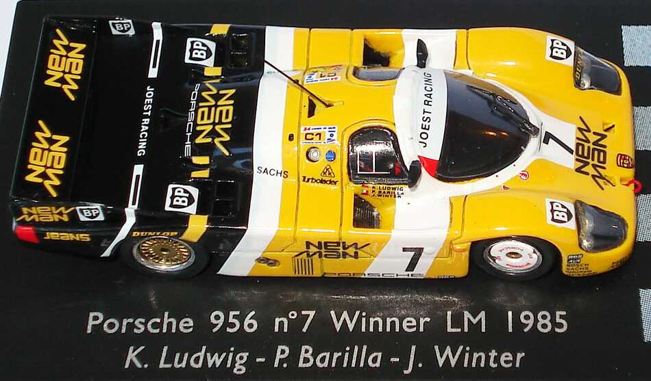 Foto 1:87 Porsche 956 24h von LeMans 1985 New Man, Joest Racing Nr.7, Klaus Ludwig / P. Barilla / J. Winter (Siegerfahrzeug) Spark 87LM85