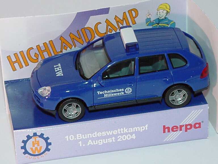 Foto 1:87 Porsche Cayenne S THW 10. Bundeswettkampf 1. August 2004, Auflage 1500 Stück herpa 270854