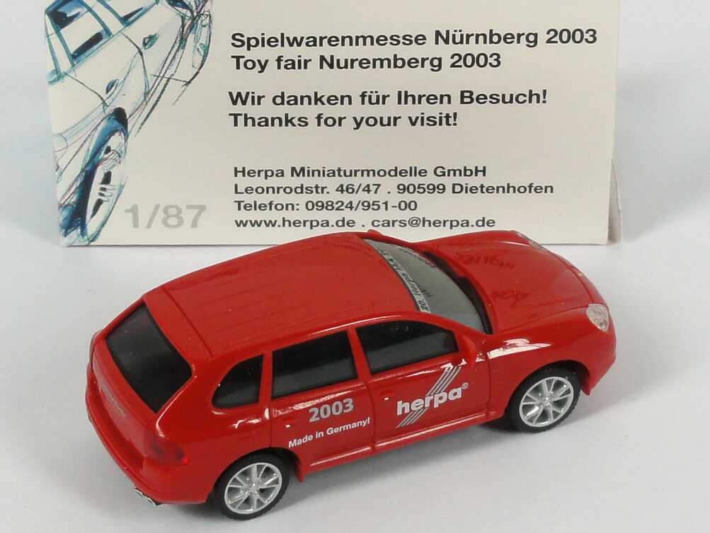 Foto 1:87 Porsche Cayenne Turbo 20. Herpa IAA 2003, Made in Germany! herpa