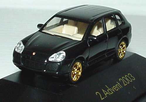 Foto 1:87 Porsche Cayenne Turbo schwarz/gold 2. Advent 2003 herpa 149495
