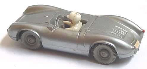 Foto 1:87 Porsche Spyder silber mit Fahrer Wiking