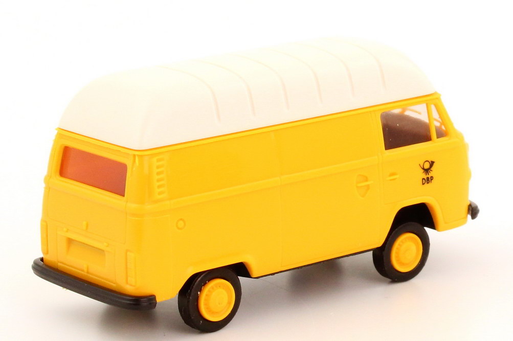 Foto 1:87 Post-Set Serie 6 Volkswagen der Deutschen Bundespost (VW 1200 A + VW T2 Kasten Hochdach + VW Fridolin) Brekina