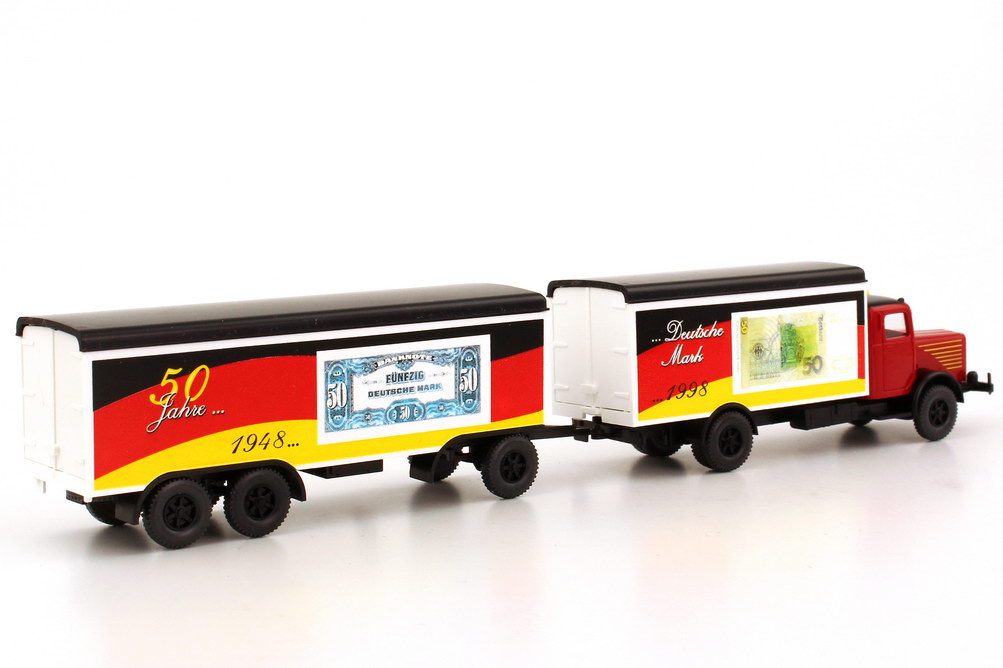 Foto 1:87 Post Museums Shop Setpackung 1998 50 Jahre D-Mark (Büssing 8000 + Mercedes Actros) Wiking 81-03