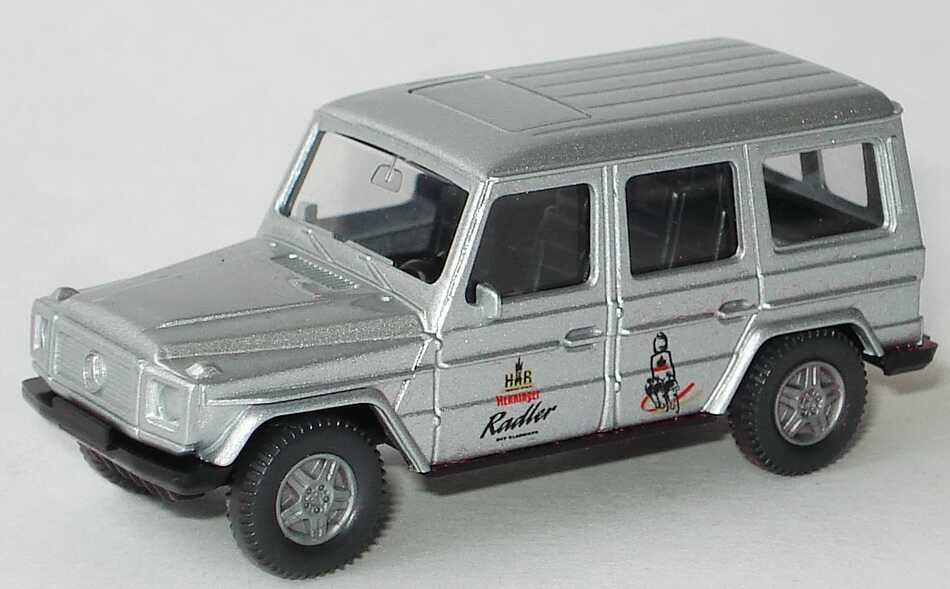 Foto 1:87 Post Museums Shop Setpackung Henninger Radler (Mercedes G + VW Passat Variant + Schankwagen + Figuren) Wiking 81-26