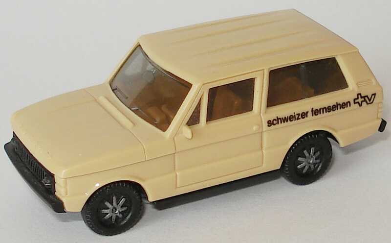 Foto 1:87 Range Rover 2türig Schweizer Fernsehen hellbeige herpa 2016/5