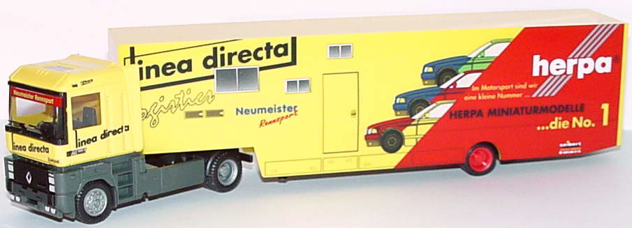 Foto 1:87 Renault AE 500 Magnum RenntransportSzg 2/1 Neumeister-Team, Linea Directa, Herpa (DTC 1996) herpa 036795