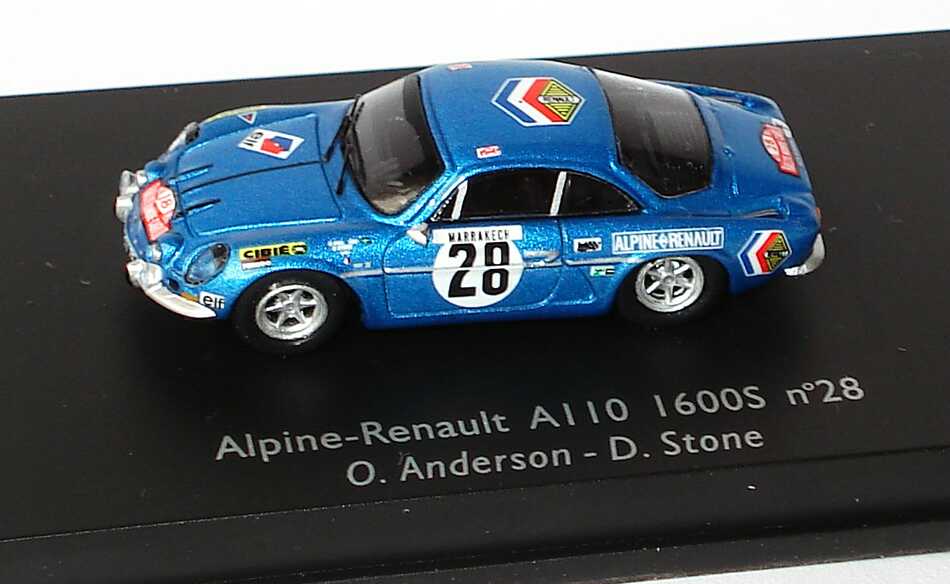 Foto 1:87 Renault Alpine A110 1600S Rallye Monte Carlo 1971 Alpine Renault, elf Nr.28, Anderson / Stone (Siegerfahrzeug) Spark 87S021
