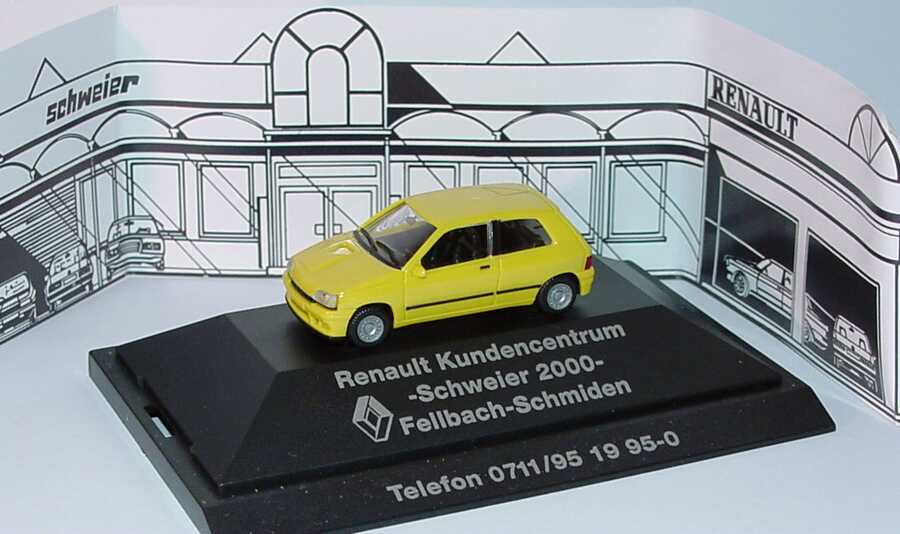 Foto 1:87 Renault Clio 16V gelb Renault Kundencentrum -Schweier 2000- Fellbach-Schmiden herpa