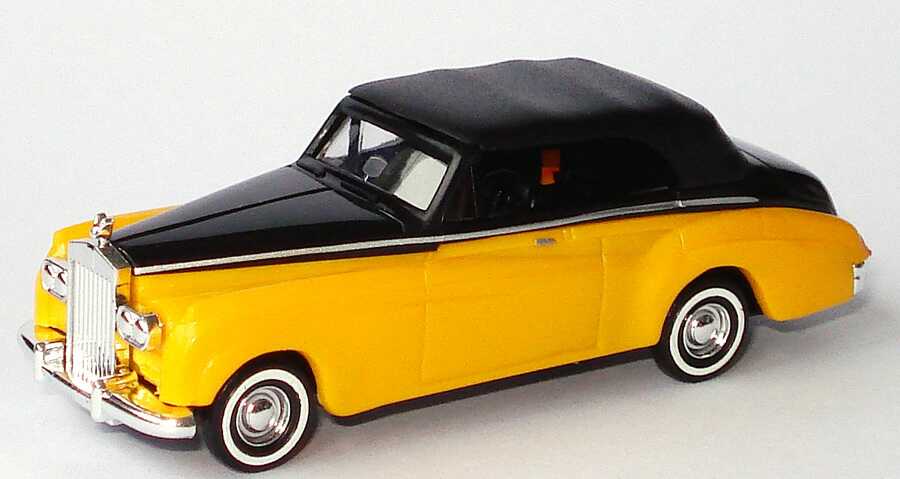 Foto 1:87 Rolls Royce Silver Cloud III Cabrio geschlossen gelb/schwarz Busch 44414