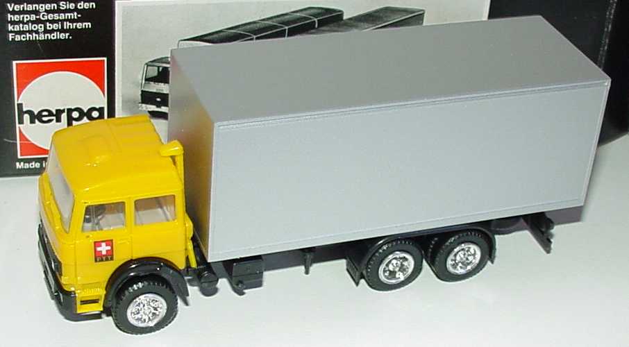 Foto 1:87 Saurer OM Iveco Turbo 2a Ko-Lkw PTT  (Schweizer Post) herpa 815426