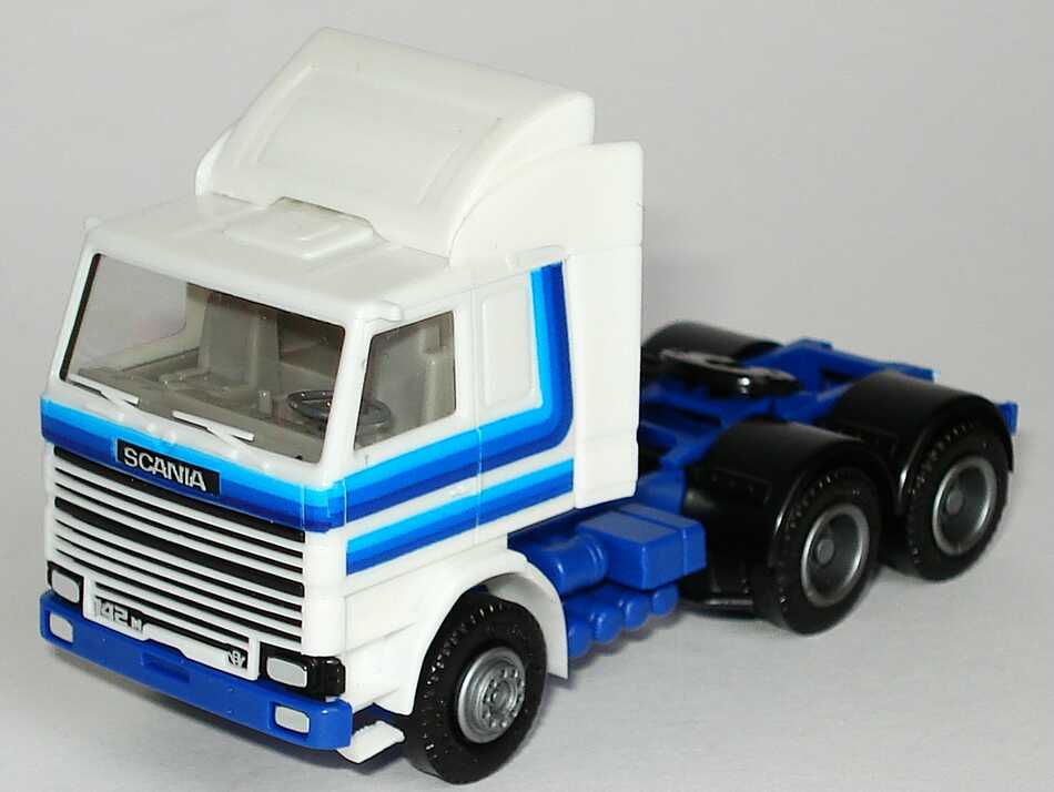 Foto 1:87 Scania R142 Fv 3a Szgm weiß, blaues Streifendesign Albedo 843004