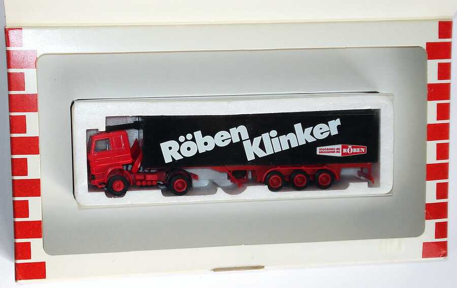 Foto 1:87 Scania R142 KoSzg 2/3 Röben Klinker, Deutschlands größte rollende Klinkerschau: Der Röben Container herpa