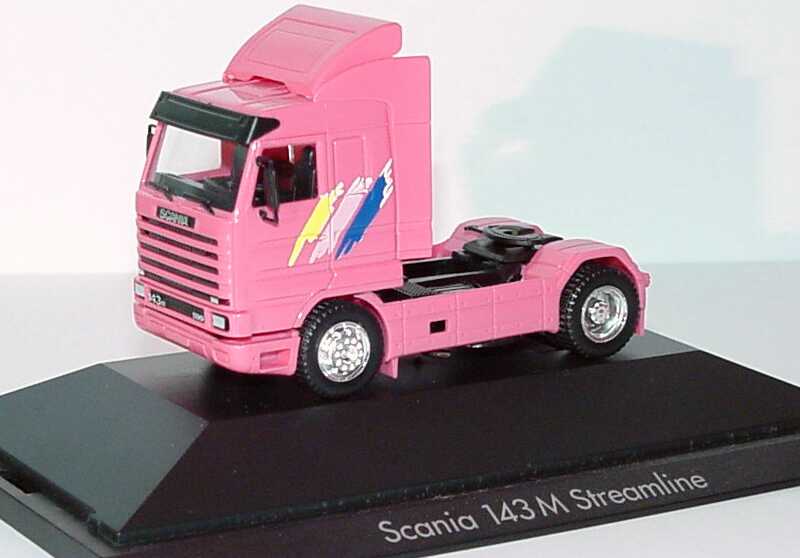 Foto 1:87 Scania R143 Streamline Sattelzugmaschine 2achsig pink - herpa 110143