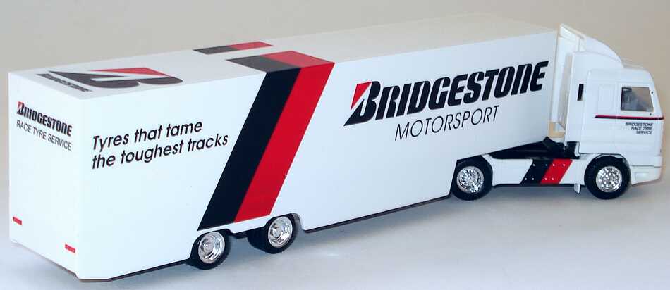 Foto 1:87 Scania R143 Streamline Fv Cv KoSzg Cv 2/2 Bridgestone Motorsport-Truck, Race Tyre Service herpa