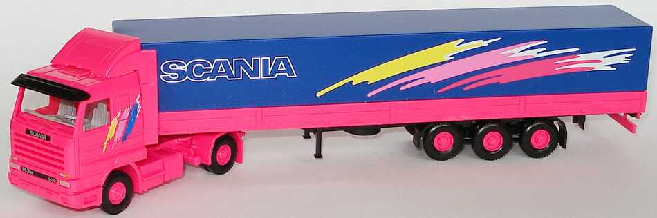 Foto 1:87 Scania R143 Streamline Fv PPSzg 2/3 Scania pink/blau Wiking 5180232