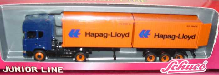 Foto 1:87 Scania R144 Topline Fv Cv 2x20 CoSzg Hapag-Lloyd Schuco