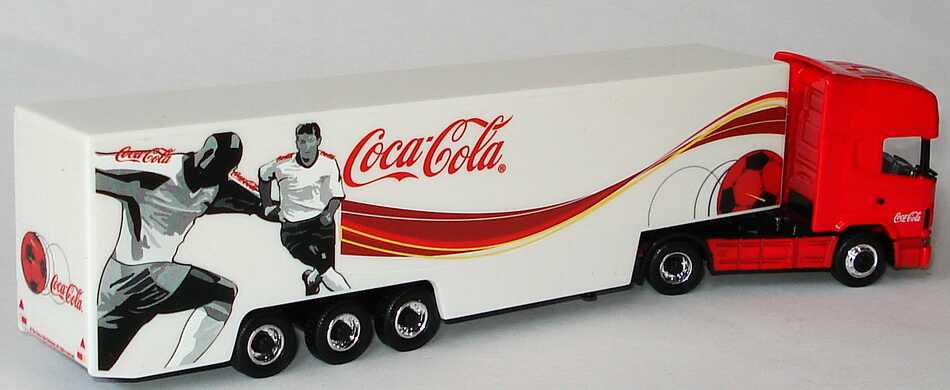 Foto 1:87 Scania R144 Topline Fv Cv KoSzg 2/3 Coca-Cola (Design Fußballspieler weiß) Magic LC26002