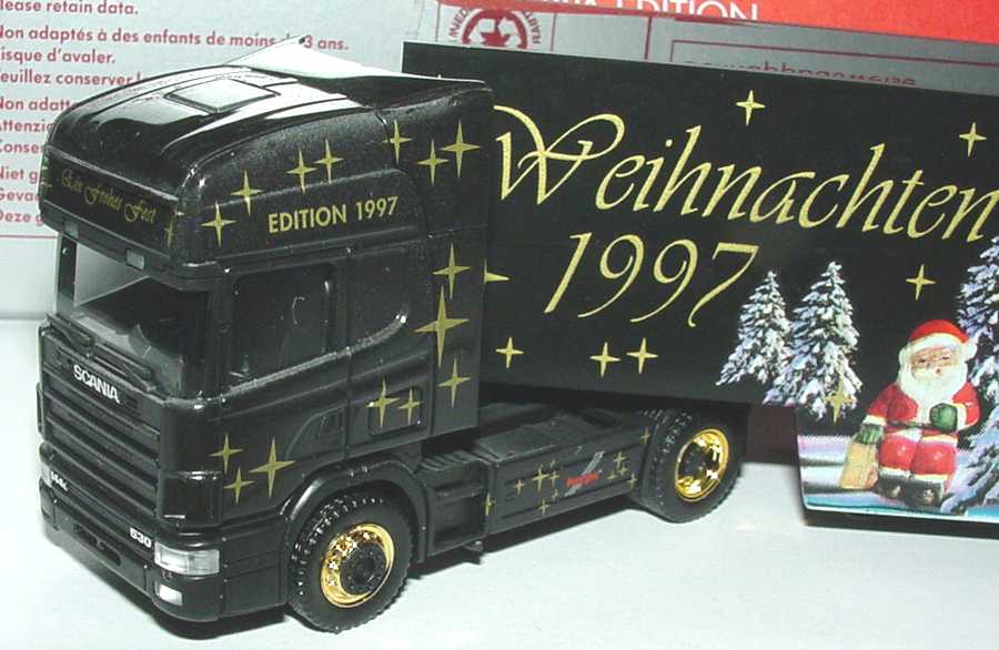 Foto 1:87 Scania R144 Topline Fv Cv KoSzg Cv 2/3 Weihnachten Edition 1997 herpa 186605