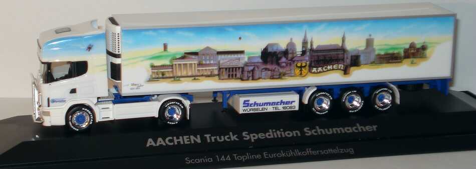 Foto 1:87 Scania R144 Topline Fv Cv KükoSzg 2/3 Spedition Schumacher, Aachen Truck herpa 187022