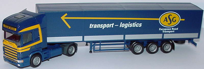 Foto 1:87 Scania R144 Topline Fv PPSzg 2/3 ASG transport-logistics herpa 188401