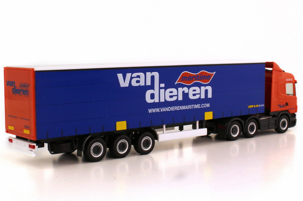 Foto 1:87 Scania R 480 Highline 2009 Fv Cv GP-Szg 3/3 Van Dieren Maritime (Niederlande) herpa 157940