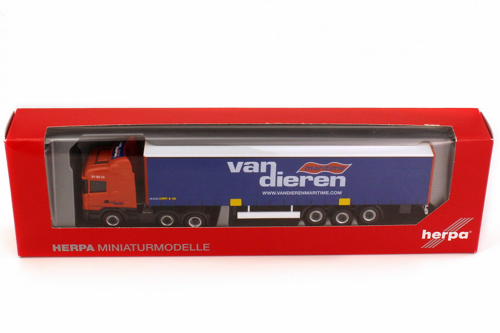 Foto 1:87 Scania R 480 Highline 2009 Fv Cv GP-Szg 3/3 Van Dieren Maritime (Niederlande) herpa 157940