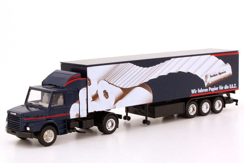 Foto 1:87 Scania T142 Fv KoSzg 2/3 Wir fahren Papier für die F.A.Z. herpa 844005