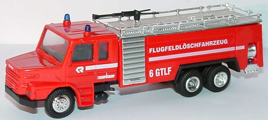 Foto 1:87 Scania T142 Rosenbauer Flugfeldlöschfahrzeug 6 GTLF rot Praliné 3609