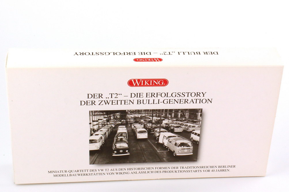 Foto 1:87 Set-Packung Der T2 - Die Erfolgsstory der zweiten Bulli-Generation (4x VW T2) Wiking 99053