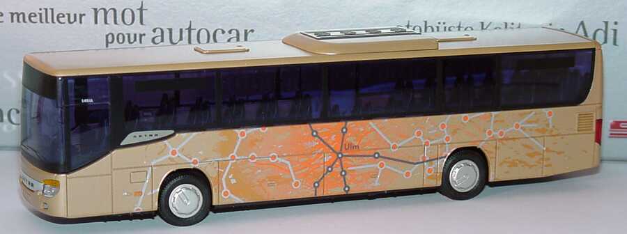Foto 1:87 Setra S 415 UL/GF Design Landkarte Ulm lichtorange-met. Werbemodell AMW/AWM 1540