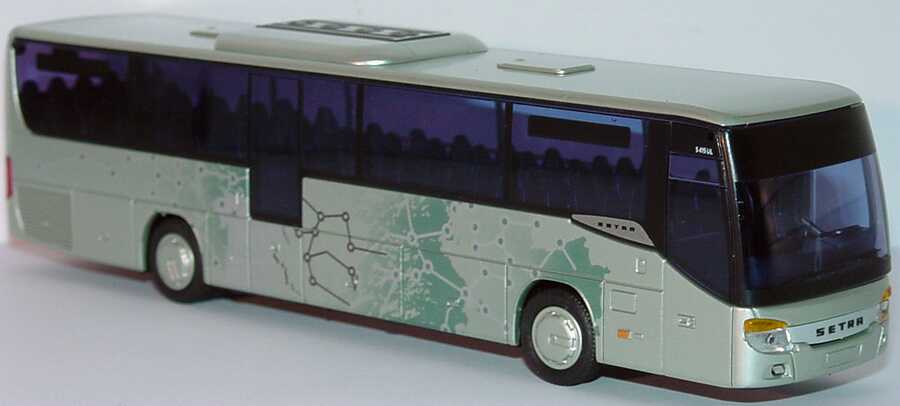 Foto 1:87 Setra S 415 UL/SF Design Landkarte arktisgrün-met. Werbemodell AMW/AWM 1535