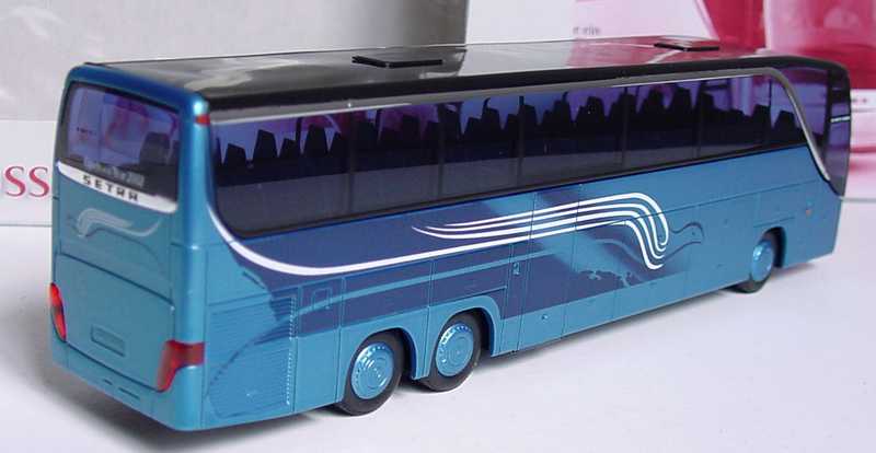Foto 1:87 Setra S 417 HDH blau-met. Design Vogel Werbemodell 2002 AMW/AWM