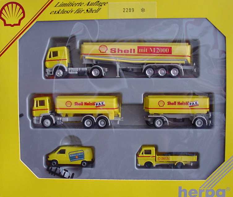 Foto 1:87 Shell-Set (MB SK TaSzg + MAN F90 TaHgz + VW T4 Kasten + VW LT 28 Pritsche) herpa