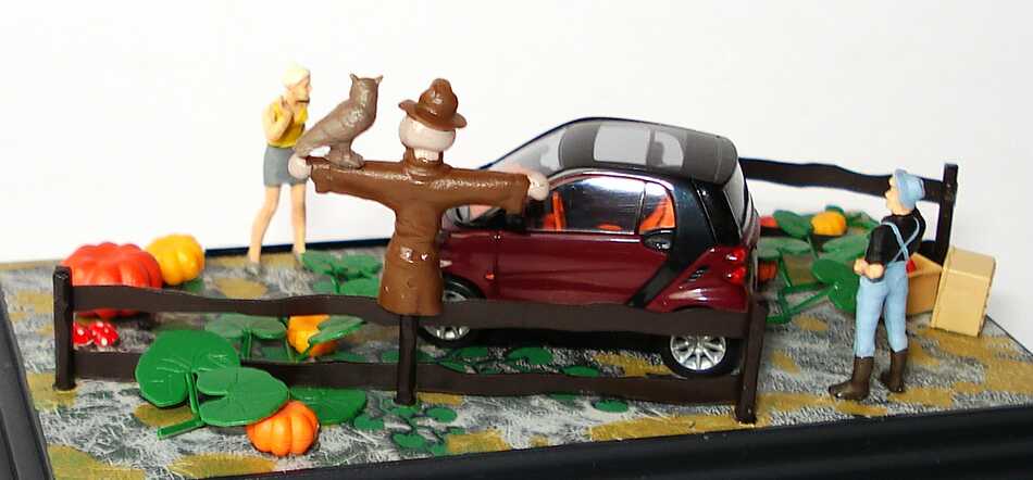 Foto 1:87 Smart Fortwo II Cabrio Herbstdiorama Herbst-Impressionen Werbemodell Busch B66961394