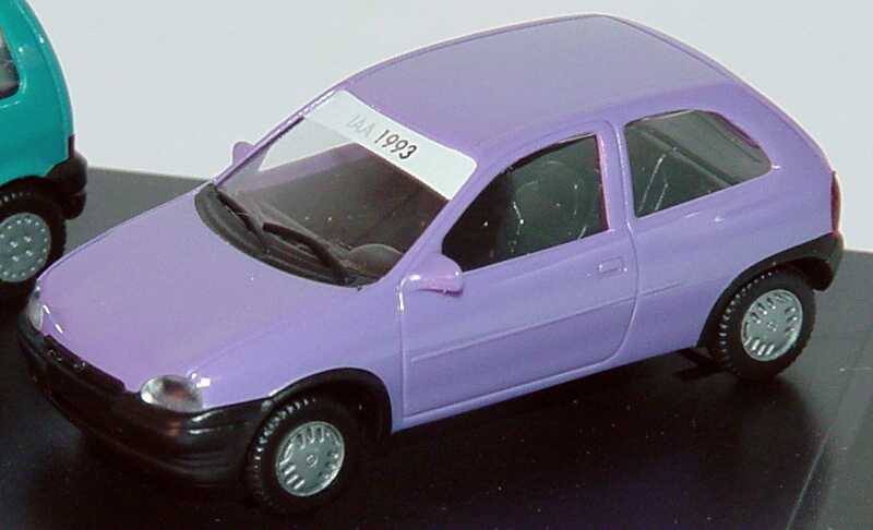 Foto 1:87 Spiel+Freizeit Behle-Eurominis IAA 1993 (Mini Cooper pink + Fiat Cinquecento türkis + Opel Corsa 3türig lila) in 3er-PC-Box herpa 167987